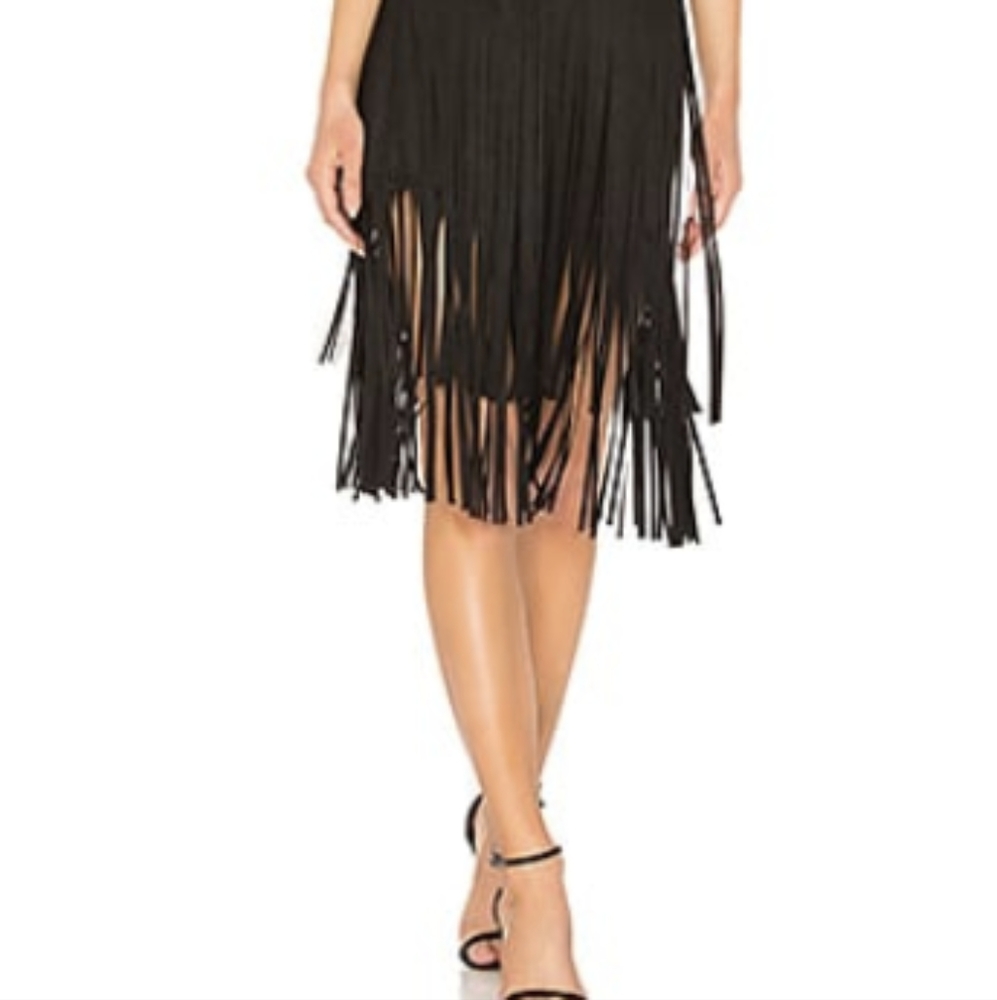 MOTHER Fringe Suede skirt
